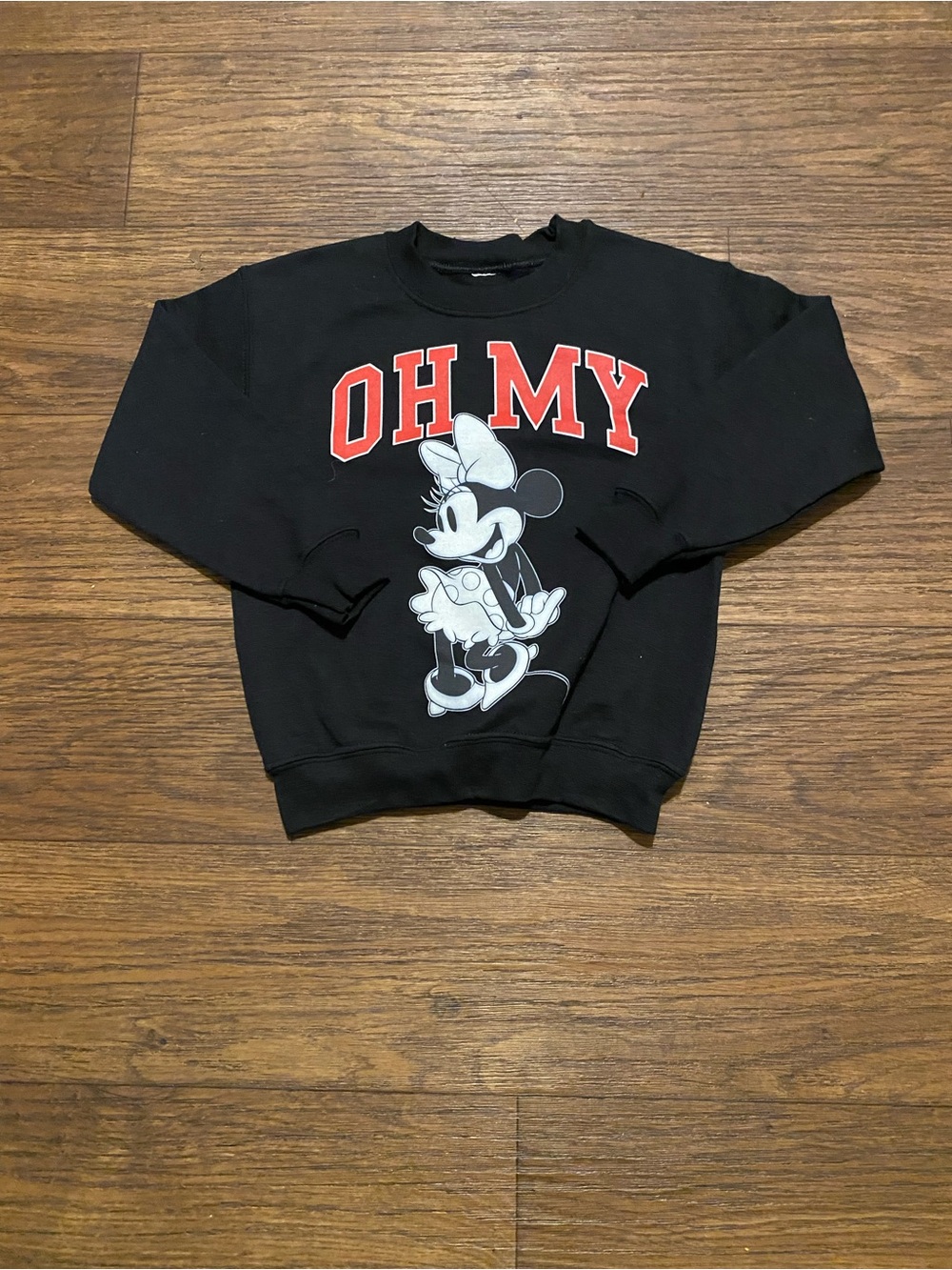 Disney Black 'Oh My' Minnie Mouse Sweatshirt with Red Lettering
